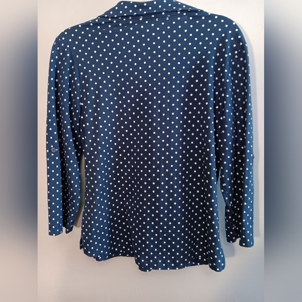 Lee Riders Navy polka dot top sz M - Picture 5 of 5